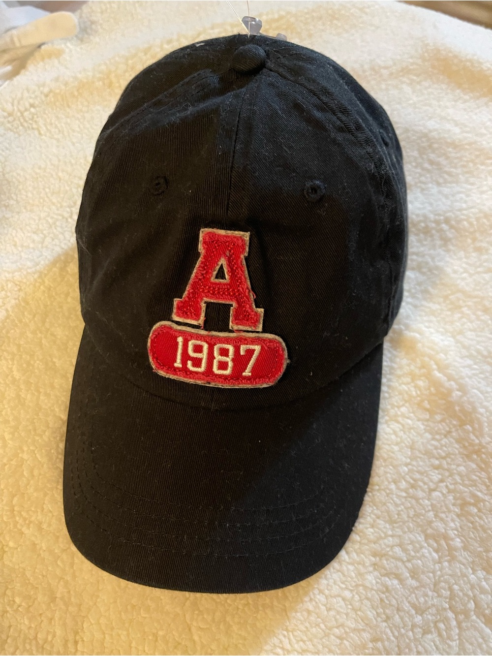 Aeropostale Black Baseball Cap with Red "A 1987" Patch